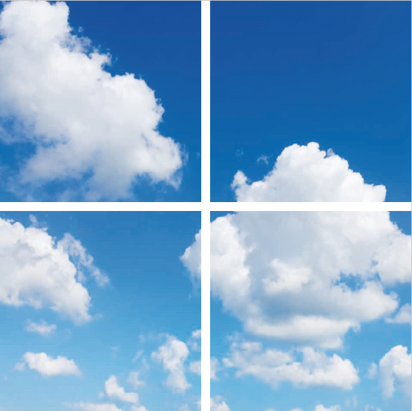 FOTOPRINT afbeelding wolk verdeeld over 4 panelen 595 x 595 mm-0 FOTOPRINT afbeelding wolk verdeeld over 4 panelen 595 x 595 mm-0