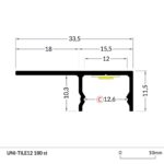 PROFIEL UNI-TILE 12MM 2M-0
