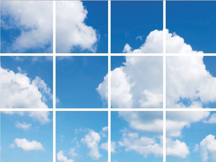 FOTOPRINT afbeelding wolk verdeeld over 12 panelen 595 x 595 mm-0 FOTOPRINT afbeelding wolk verdeeld over 12 panelen 595 x 595 mm-0