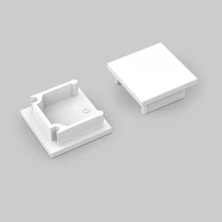 END CAP ZONDER KABELOPENING SMART 16MM WIT (2 STUKS)