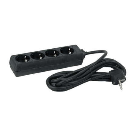 VIERVOUDIGE TAFELCONTACTDOOS ZWART