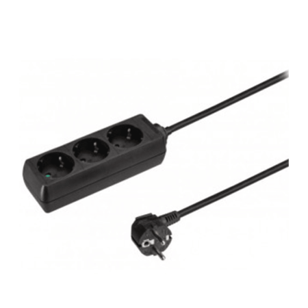 DRIEVOUDIGE TAFELCONTACTDOOS ZWART