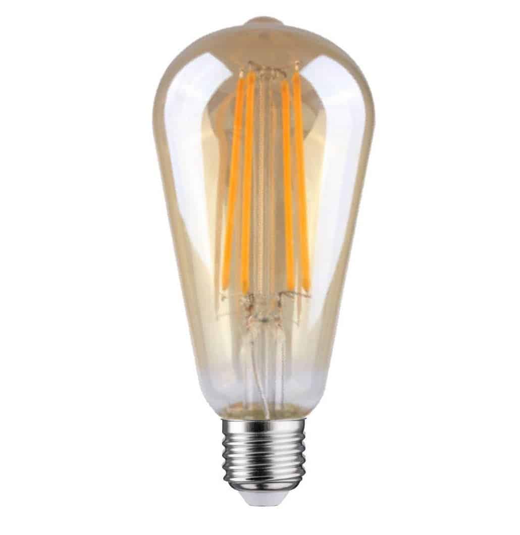 LED FILAMENT E27 EDISON DIMBAAR AMBER GLAS 6.5W-0 LED FILAMENT E27 EDISON DIMBAAR AMBER GLAS 6.5W-0
