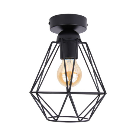 Ronde Industriële plafondlamp in mat zwart