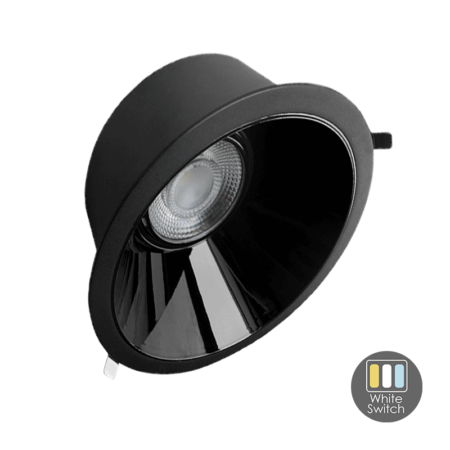 Zwarte LED Downlight met white switch