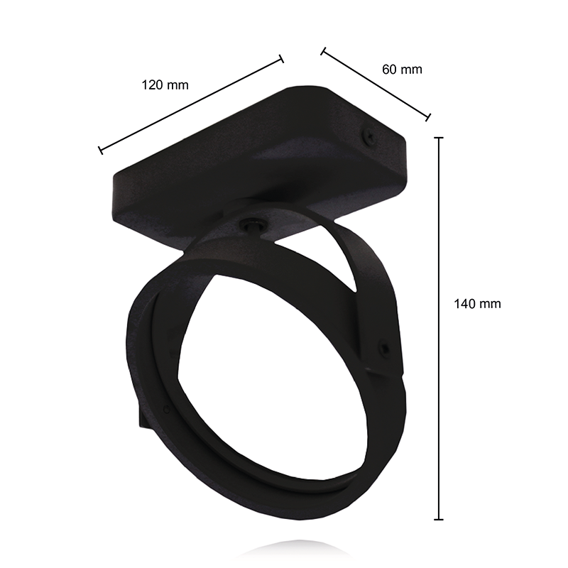 801939_afmetingen-1 plafondspot ar111 verstelbaar zwart
