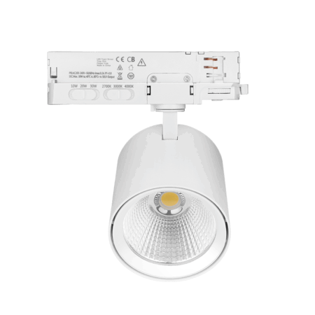 3-FASE RAILSPOT | JASMIN | 10W-20W-30W | WIT | DIMBAAR | CCT-SWITCH