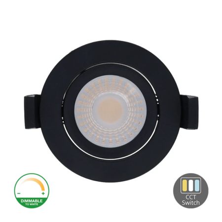 LED INBOUWSPOT | MIRAN | SLIM-FIT | 5W/7W | D2W + CCT-SWITCH | ZWART